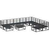 vidaXL Sjedeća garnitura za vrt 11 pcs Crna 70 x 70 x 32 cm Aluminij | shoptok.hr