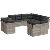  11-dijelni set vrtnih sofa poliratan s jastucima svijetlosivi | shoptok.hr