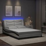  The Living Store Posteljni okvir z LED lučkami belo črn 120x200 cm umetno usnje - Posteljni Okvir, (21525888) | Shoptok.si