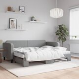 vidaXL Izvlečna dnevna postelja z vzmetnico sv. siva 80x200 cm blago Cene