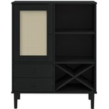  Visoka komoda SENJA crna izgled ratana 90x40x112 cm borovina | Eponuda.ba