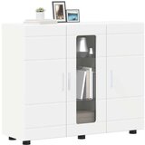 vidaXL Strani šal s polico Bela 55.5 x 29 x 100 cm Konstruiran les | Shoptok.si