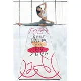 Vitalna i živahna prostirka za jogu Keep Calm Do Yoga, 60x200cm, šarena