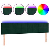  LED uzglavlje tamnozeleno 160x5x78/88 cm baršunasto | shoptok.hr