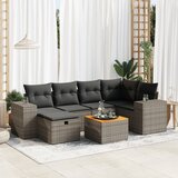 Maison Chic Seti vrtnega pohištva - Vrtna garnitura - Vrtni pohištvo set 7-delna z blazinami siv poli ratan, (21802627) | Shoptok.si