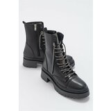 LuviShoes Abet Women's Black Skin Boots Cene