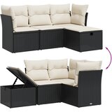  4-dijelni set vrtnih sofa od poliratana s jastucima crni | shoptok.hr