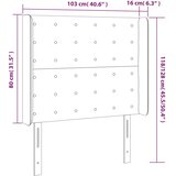  Uzglavlje s ušima crno 103x16x118/128 cm baršunasto | shoptok.hr