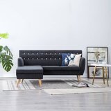 vidaXL Kavč L oblike z oblogo iz blaga 171,5x138x81,5 cm temno siv | Shoptok.si