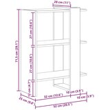  Polica Siva Sonoma 52 x 25 x 71,5 cm Konstruirano drvo | Eponuda.com