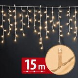 Phenom 59770W – Božićne LED lampice zavjesa 15 m, 600 LED, toplo bijele, 8 programa, timer, IP44, prozirni kabel | shoptok.hr