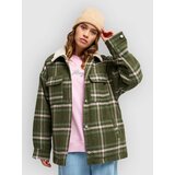 Roxy Passage Of Time Fleece Jacket oil green chalet plaid Cene