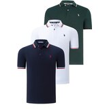 Dewberry TRIPLE SET T8594 MENS T-SHIRT-NAVY BLUE-WHITE-NEFT Cijene