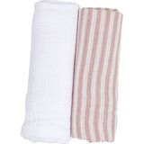 Bubaba by FreeON tetra plenica muslin 2/1 črte, 70 x 70 cm pink | Shoptok.si