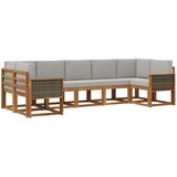 vidaXL Zunanja garnitura za sedenje 7 pcs Naravna in svetlo siva, (5000282266) | Shoptok.si