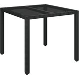 5-dijelni vrtni blagovaonski set s jastucima od poliratana crni Crna Dužina stola 90 cm | shoptok.hr