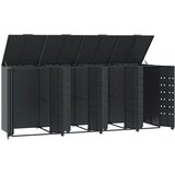 vidaXL Spremište za 4 kante za otpad antracit 276x79x117 cm čelično | shoptok.hr