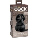 King Cock Elite Crown Jewels - njišući testis, vibrirajući prsten za penis (crni) | shoptok.hr