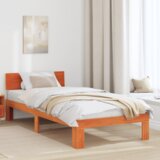  Krevetna konstrukcija s uzglavljem Smeđa 90x190 cm Čvrsta borovina | shoptok.hr