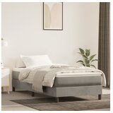vidaXL Vzmetnica z žepkasto vzmetjo svetlo siva 90x220x20 cm žamet | Shoptok.si