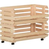 vidaXL Voziček za zelenjavo 77x30x80 cm trdna borovina | Shoptok.si
