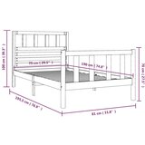  Posteljni okvir iz trdnega lesa 75x190 cm 2FT6, (20644732) | Shoptok.si