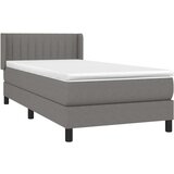  Box spring postelja z vzmetnico temno siva 80x200 cm blago, (20930312) | Shoptok.si