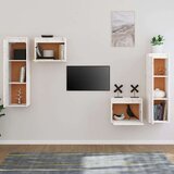 TV ormarići 4 kom bijeli od masivne borovine | shoptok.hr