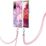 INORCO Za Samsung Galaxy S20 FE/FE 5G/FE 2022/S20 Lite IMD ovitek YB IMD Series-18 Style E Galvaniziran marmorni vzorec 2,0 mm TPU ovitek za telefon z vrvico, (22033422) | Shoptok.si