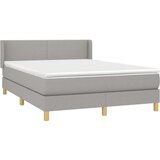  Box spring s madracem svjetlosivi 140x200 cm od tkanine | shoptok.hr