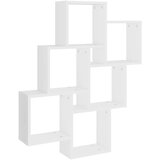  Kockaste zidne police bijele 78 x 15 x 93 cm konstruirano drvo | Eponuda.com
