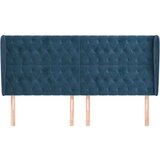  Uzglavlje s ušima tamnoplavo 183x23x118/128 cm baršunasto | shoptok.hr