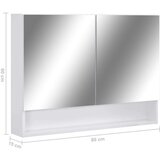 vidaXL LED kopalniška omarica z ogledalom bela 80x15x60 cm MDF | Shoptok.si