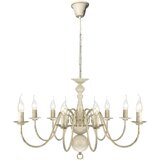 vidaXL Metalni Luster u Antiknom Stilu Bijeli 8 x E14 žarulja | shoptok.hr