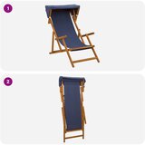  Ležaljka 3 Pozicija Čvrsto drvo eukaliptusa Plava | shoptok.hr