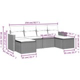  6-dijelni set vrtnih sofa s jastucima crni od poliratana | shoptok.hr