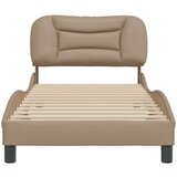  Posteljni okvir z vzglavjem kapučino 90x200 cm umetno usnje, (21081873) | Shoptok.si