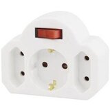 Emos razdelilnik/adapter 1 šuko + 2 euro, stikalo bel Cene