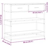 Konzolni stol boja hrasta 90x35x80 cm konstruirano drvo | shoptok.hr