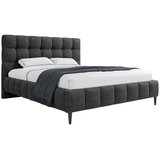 MID.YOU OBLAZINJENA POSTELJA 160 cm x 200 cm , les, tekstil, leseni material antracit | Shoptok.si
