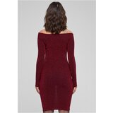 Urban Classics Women's glittering dress with long sleeves burgundy | Shoptok.si