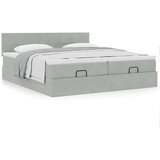vidaXL okvir kreveta s madracima svijetlosivi 200x200cm baršunasti | shoptok.hr