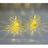 Mini LED svećnjak providni 60 &amp;times; 70 mm, toplo belo svetlo Slike