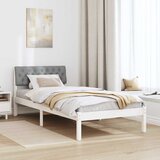  Okvir kreveta s uzglavljem Bijela i svijetlosiva 90 x 190 cm | shoptok.hr