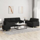 vidaXL 3-dijelni set sofa s jastucima crni od mikrovlakana Cijene