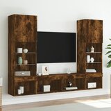  5-dijelni zidni TV elementi s LED svjetlima boja hrasta drveni | shoptok.hr