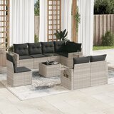 vidaXL 9-dijelni set vrtnih sofa od poliratana s jastucima svjetlosivi | shoptok.hr