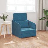 vidaXL Floor Sofa Bed 2-v-1 Modra 65x80x83 cm Žamet u