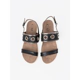Shelvt Black sandals with decorative metal rings | ePonuda.com