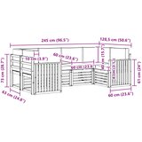  Set vanjskih sofa 6 pcs Bijela i bež 245 x 128,5 x 73 cm | shoptok.hr